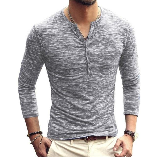 2022 Men V-neck Long Sleeve T-shirt