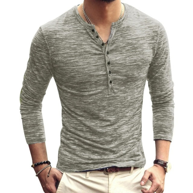 2022 Men V-neck Long Sleeve T-shirt