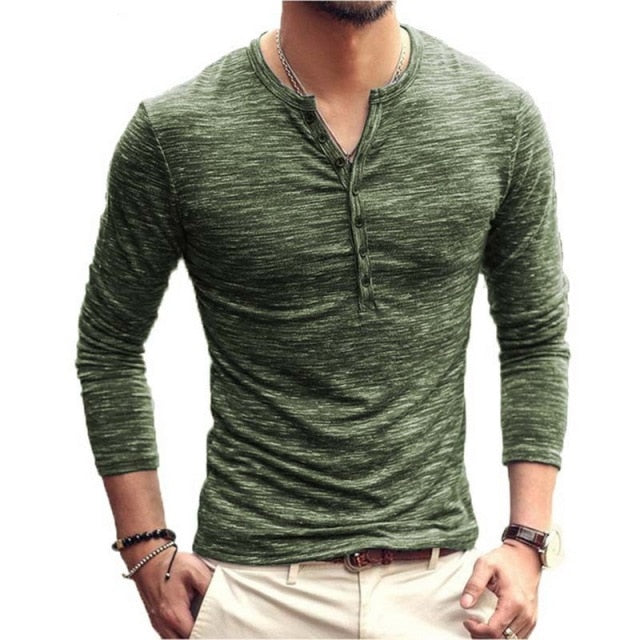 2022 Men V-neck Long Sleeve T-shirt