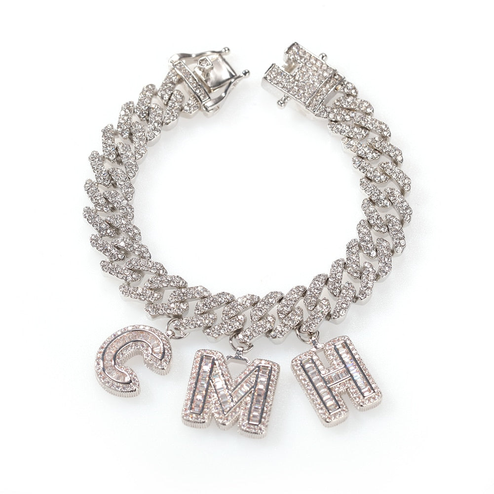 12mm Bagnette Rhinestone Miami Cuban Link Necklace