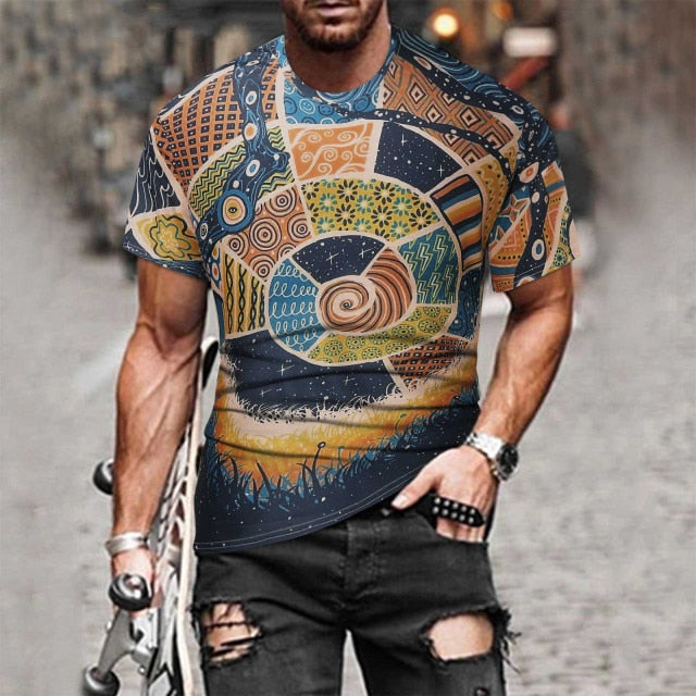 Summer Men's Oversized Vintage Short Sleeve T Shirts