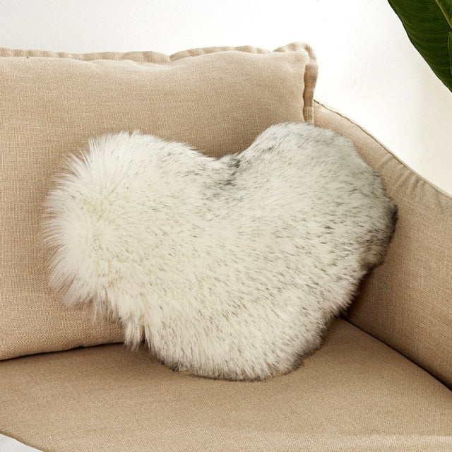 Sofa Pillow Cover+Inner Shaggy Pillow