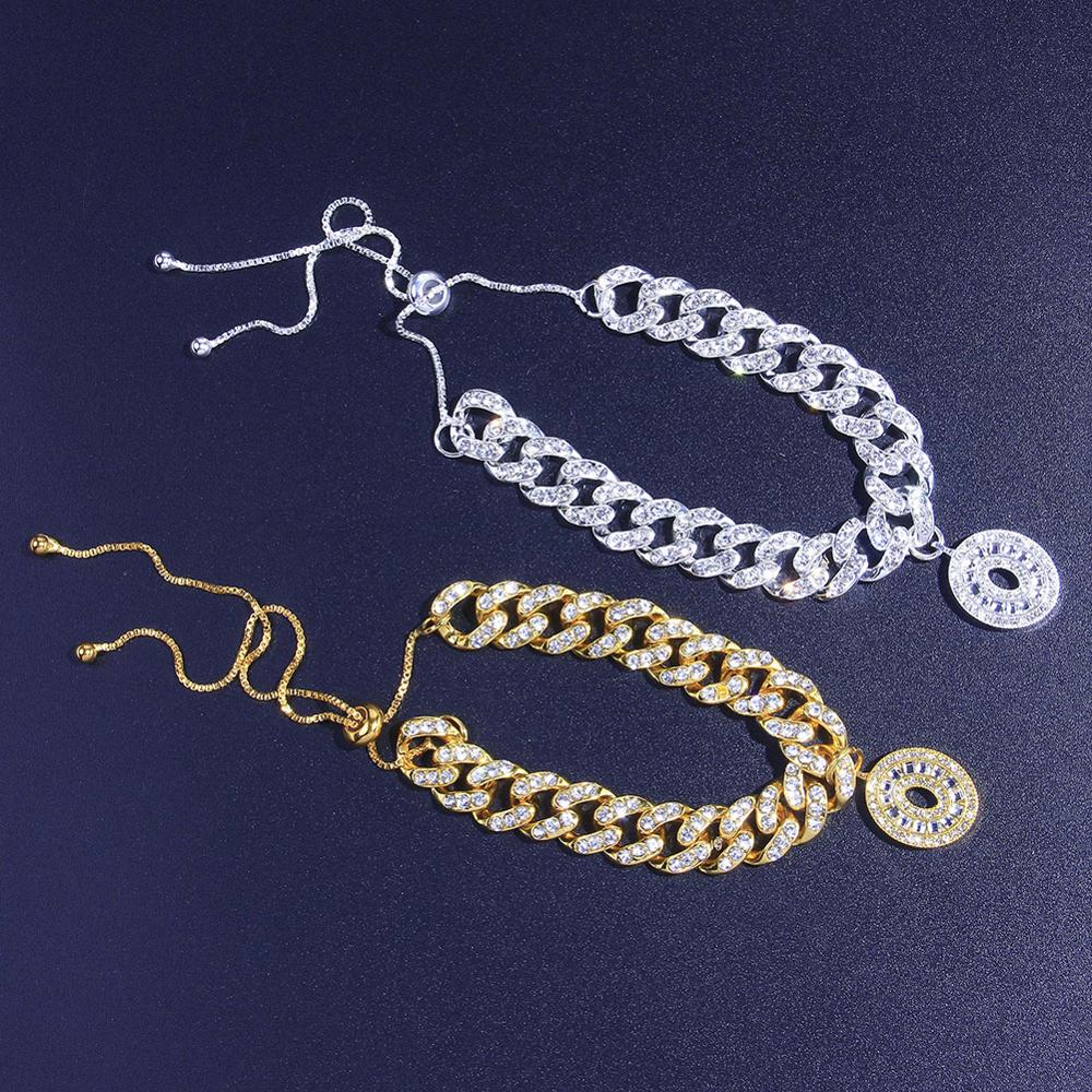 Gold Layered Initial Cuban Link Chain Iced Out Anklets