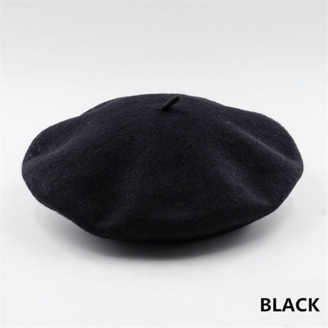 Vintage Plain Beret Cap Beanie Hat