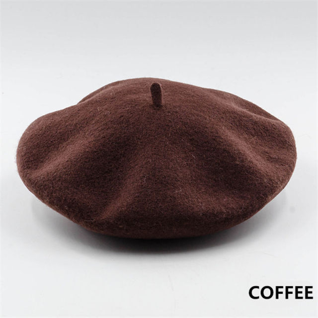 Vintage Plain Beret Cap Beanie Hat