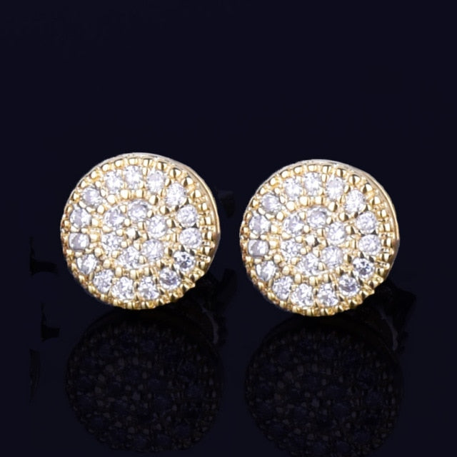 8MM Gold Color Small Round Stud Earring