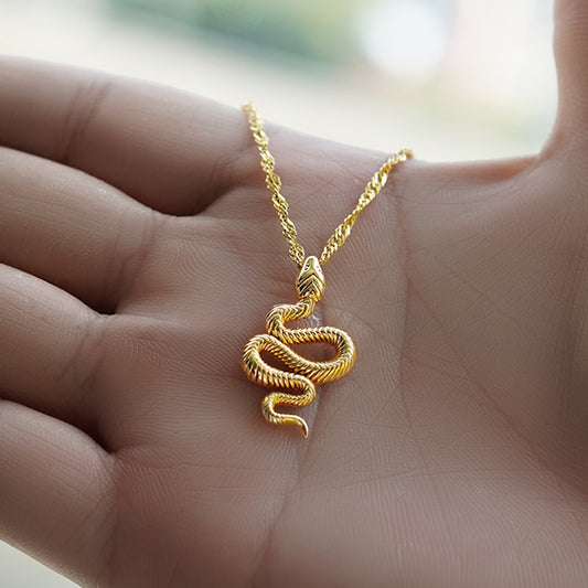Goth Snake Pendant Necklace For Women