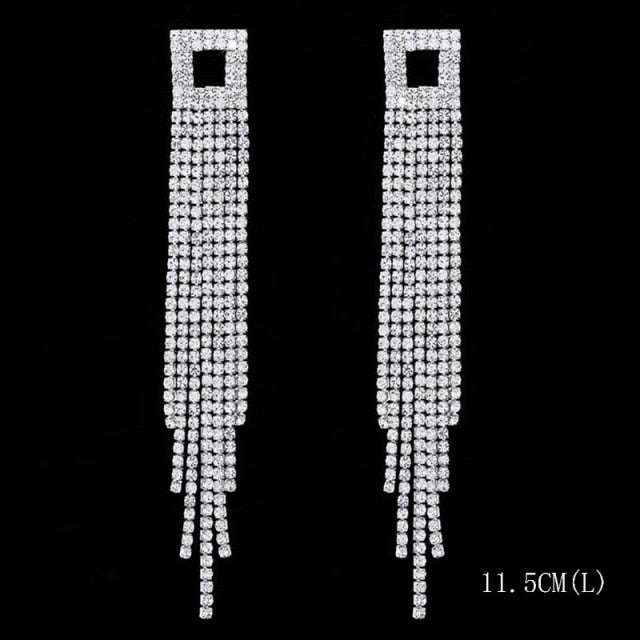 2022 Fashion Crystal Long Earrings