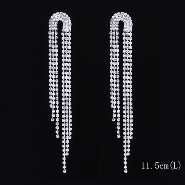 2022 Fashion Crystal Long Earrings