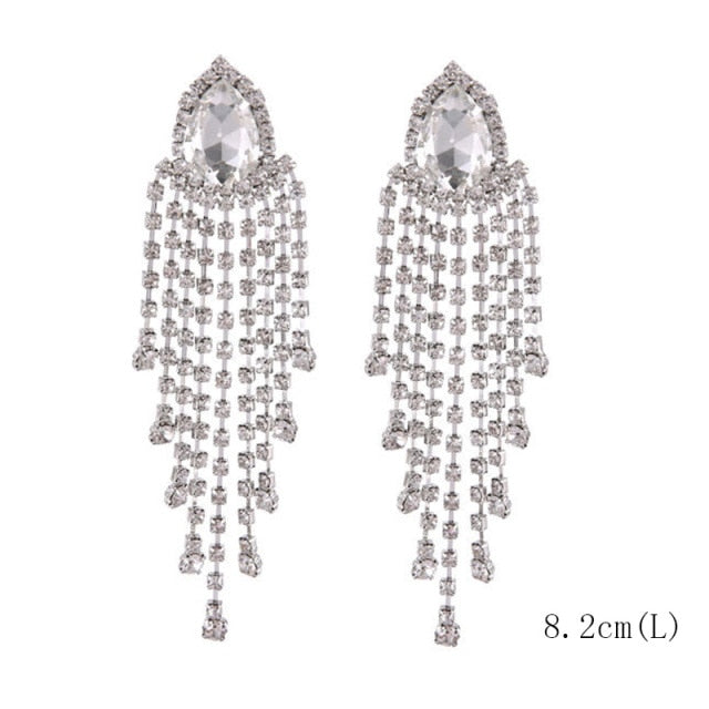 2022 Fashion Crystal Long Earrings