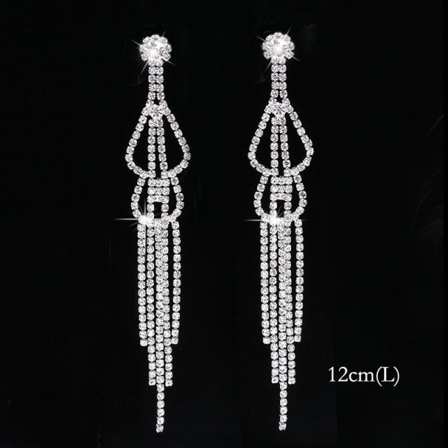 2022 Fashion Crystal Long Earrings