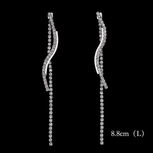 2022 Fashion Crystal Long Earrings