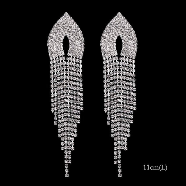 2022 Fashion Crystal Long Earrings