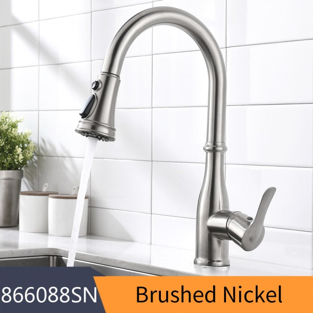 Gold Kitchen Faucets Silver Single Handle Pull Out Kitchen Tap