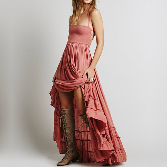 Free Sexy People Backless Long Maxi Dresses