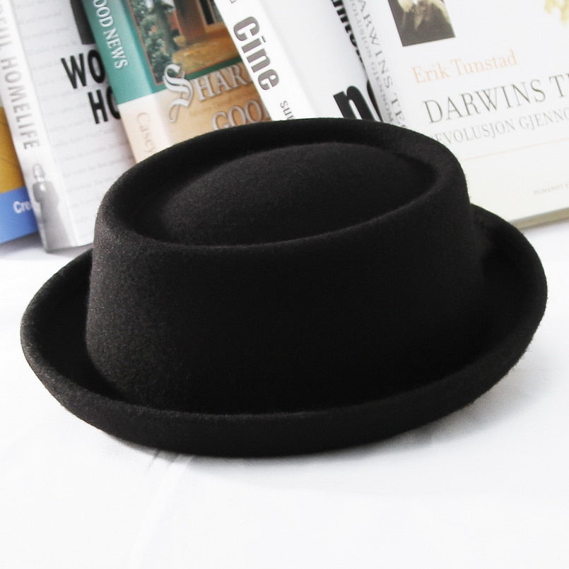 Classic 100% Wool Soft Felt Pork Pie Hat Fedora For Men