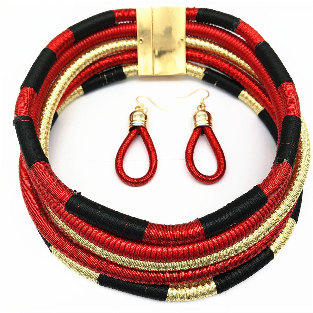 Multi-layer Woven Jewelry Choker Necklace