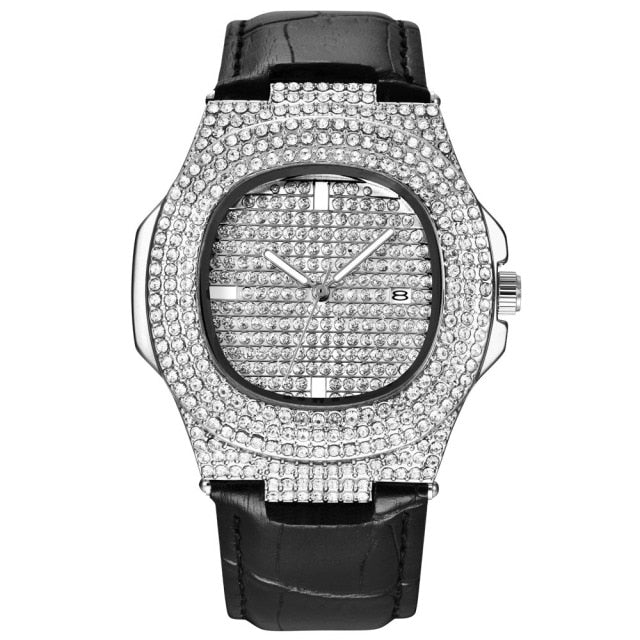 Iced Out Diamond Quartz Gold HIP HOP Watch