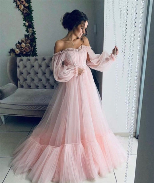 Long Sleeve Off the Shoulder Princess Dress