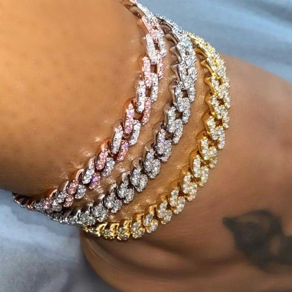 MIAMI 12MM GOLD SILVER COLOR CUBAN ANKLET