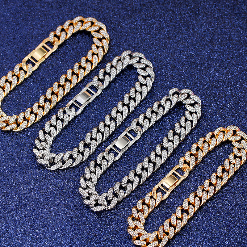 New Fashion Luxury 12mm Iced Out Cuban Link Chain Bracelet