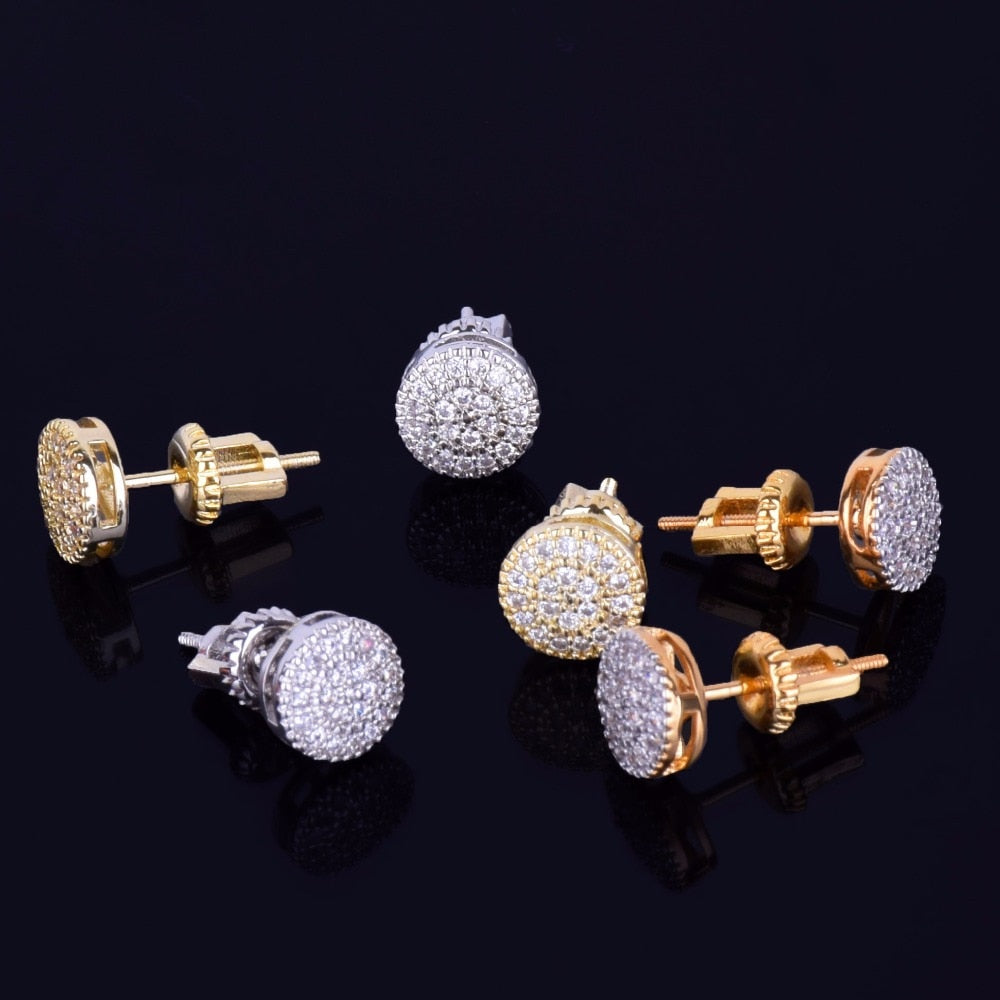 8MM Gold Color Small Round Stud Earring