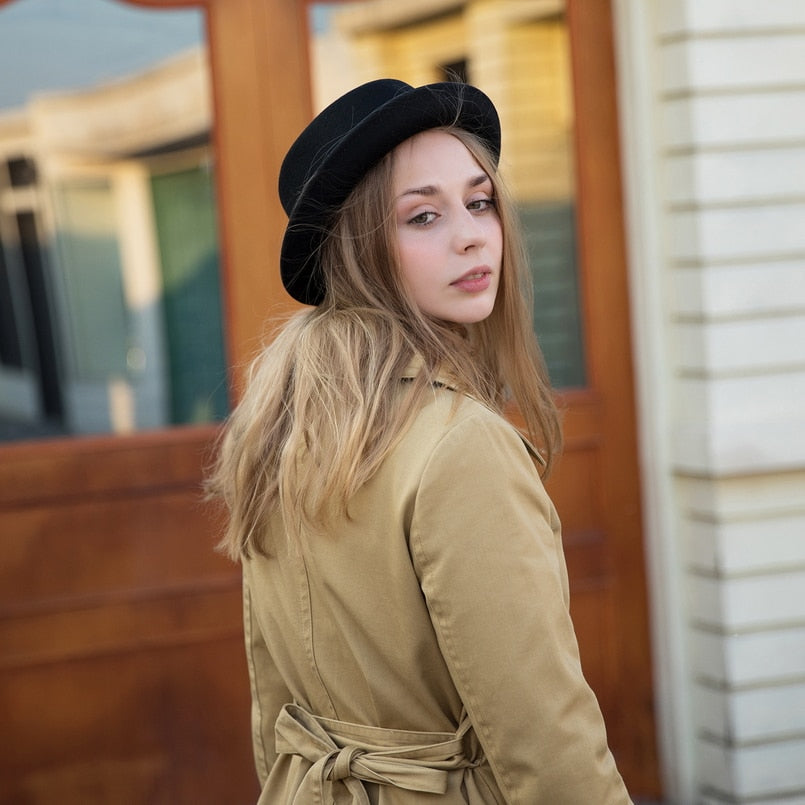 Classic 100% Wool Soft Felt Pork Pie Hat Fedora For Men