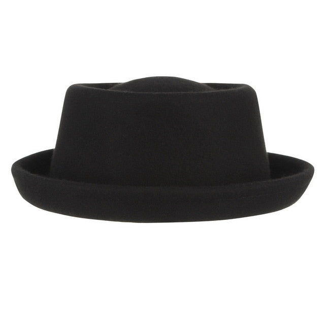 Classic 100% Wool Soft Felt Pork Pie Hat Fedora For Men