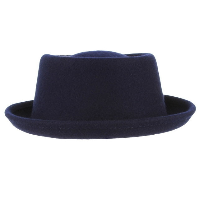 Classic 100% Wool Soft Felt Pork Pie Hat Fedora For Men