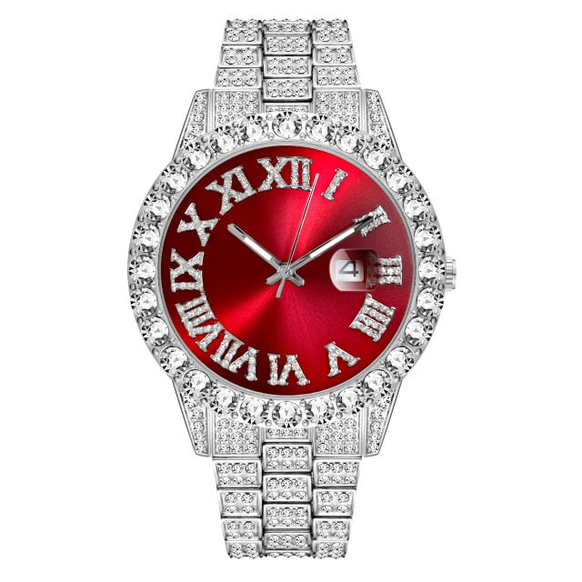 LUXURY DIAMOND BRACELET STAINLESS STEEL QUARTZ WRISTWATCH