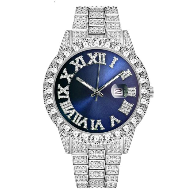 LUXURY DIAMOND BRACELET STAINLESS STEEL QUARTZ WRISTWATCH