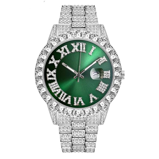 LUXURY DIAMOND BRACELET STAINLESS STEEL QUARTZ WRISTWATCH