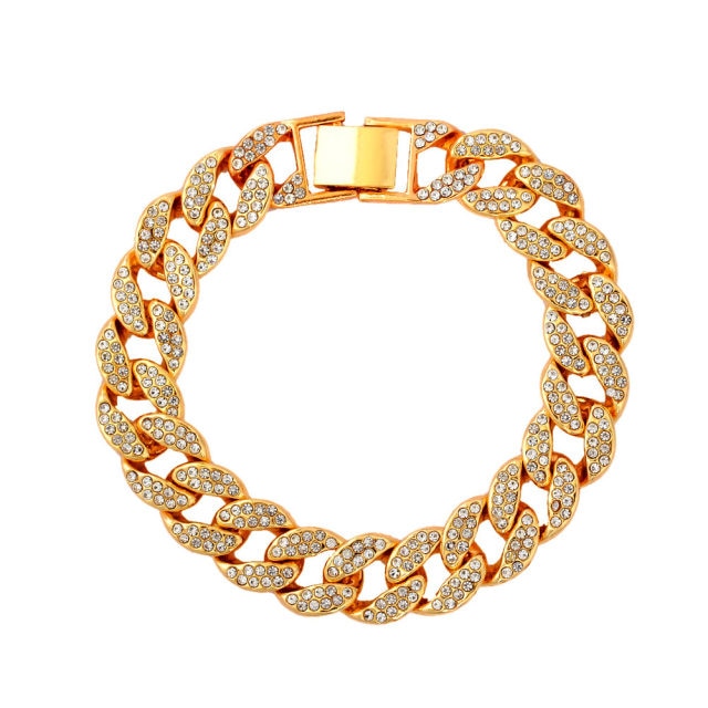 MIAMI 12MM GOLD SILVER COLOR CUBAN ANKLET