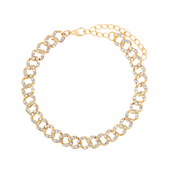 MIAMI 12MM GOLD SILVER COLOR CUBAN ANKLET