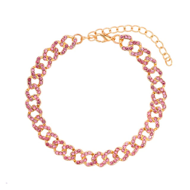 MIAMI 12MM GOLD SILVER COLOR CUBAN ANKLET