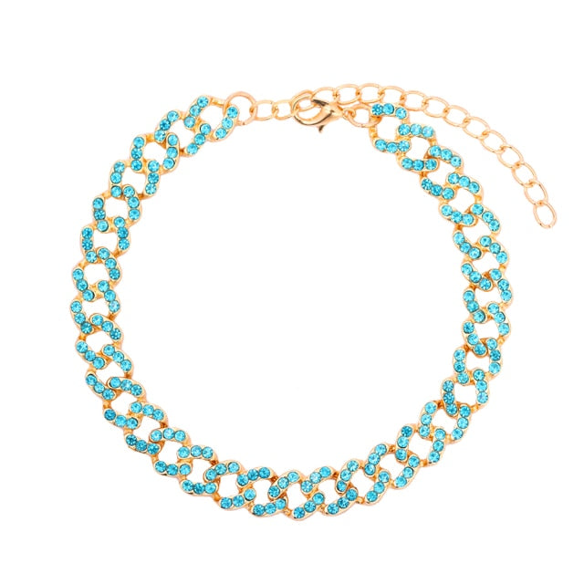 MIAMI 12MM GOLD SILVER COLOR CUBAN ANKLET