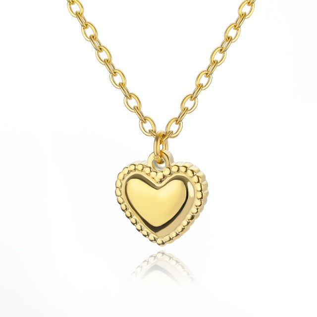 Stainless Steel Gold Chain Heart Necklaces For Women