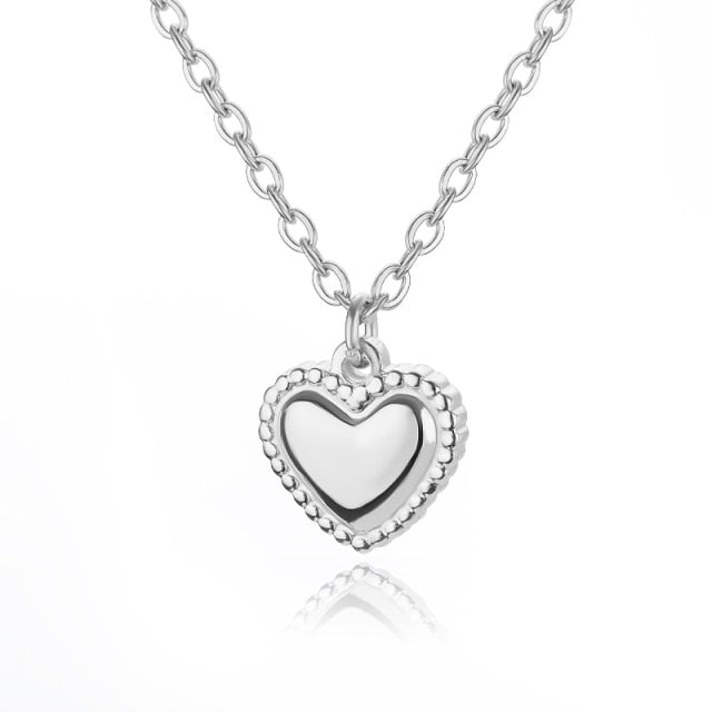 Stainless Steel Gold Chain Heart Necklaces For Women