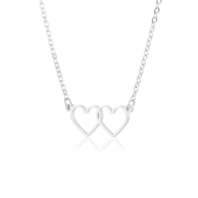 Stainless Steel Gold Chain Heart Necklaces For Women