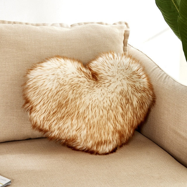 Sofa Pillow Cover+Inner Shaggy Pillow