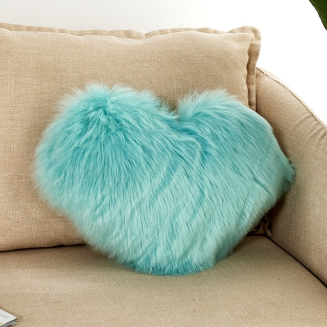 Sofa Pillow Cover+Inner Shaggy Pillow