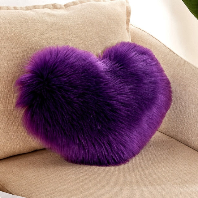 Sofa Pillow Cover+Inner Shaggy Pillow