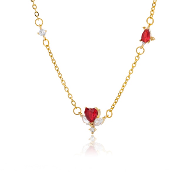 Stainless Steel Gold Chain Heart Necklaces For Women