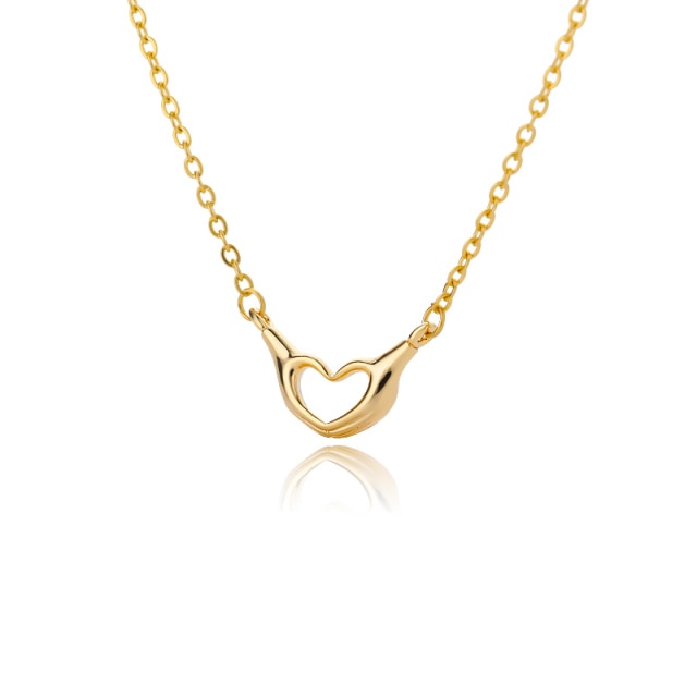 Stainless Steel Gold Chain Heart Necklaces For Women