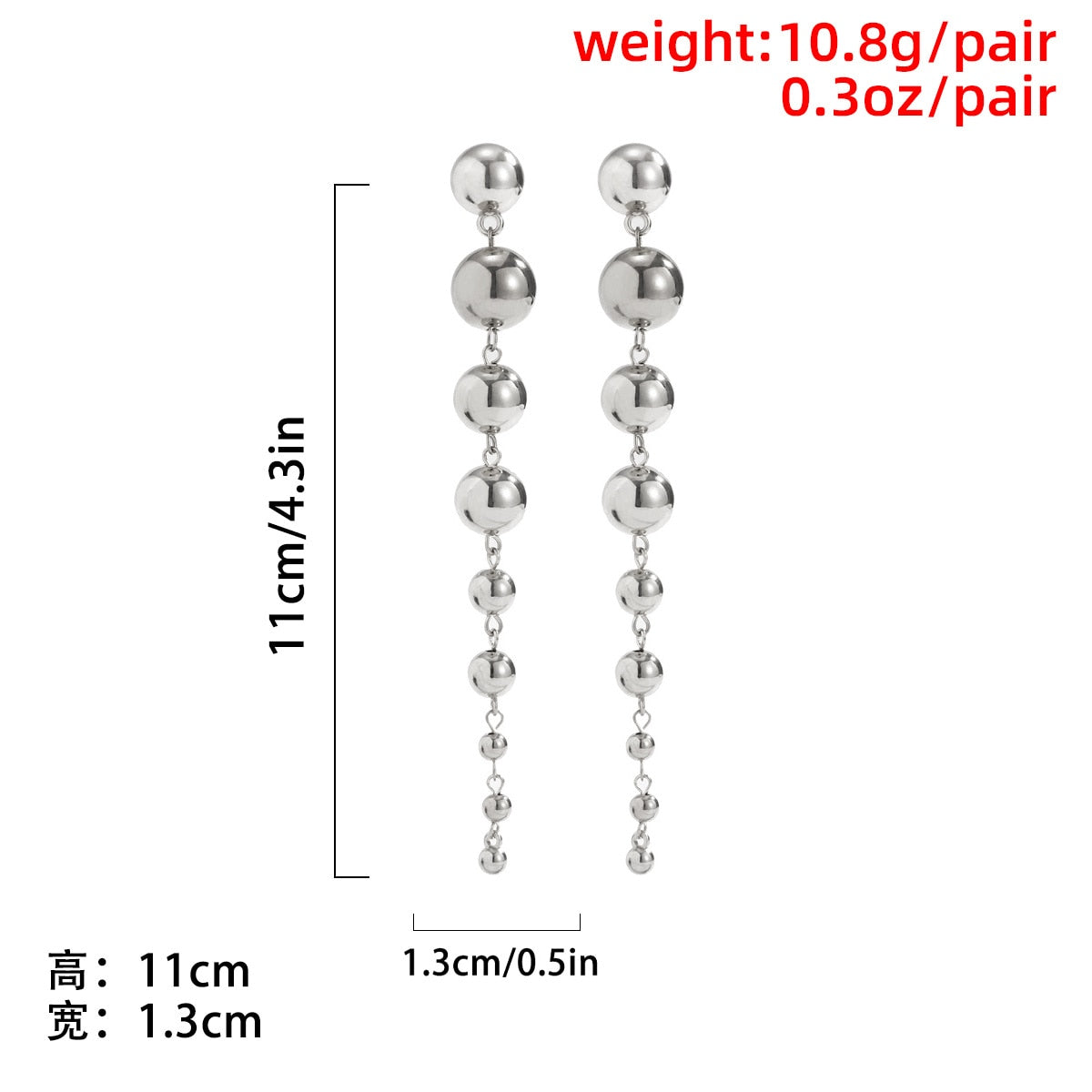 CCB Material Beads Drop Earrings For Women