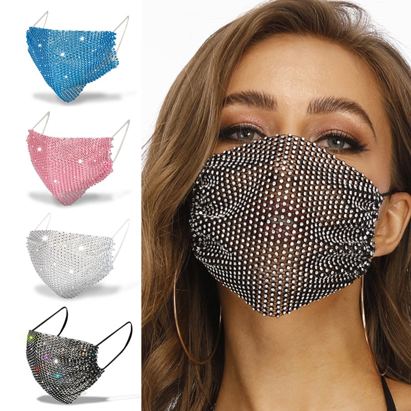 Sexy Crystal  Rhinestones Face Mask