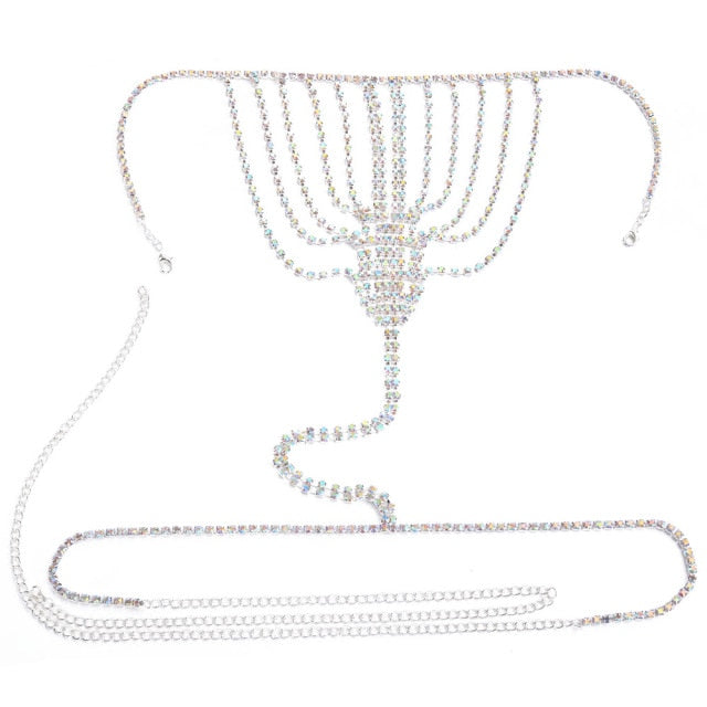 Rhinestone Underwear Belly Chain Crystal Thong For Women