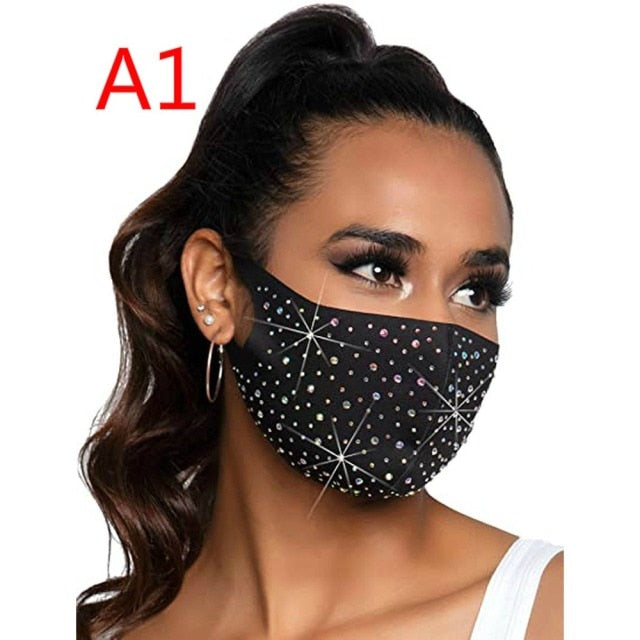 Sexy Crystal  Rhinestones Face Mask