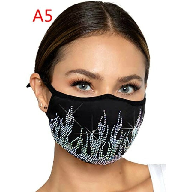 Sexy Crystal  Rhinestones Face Mask