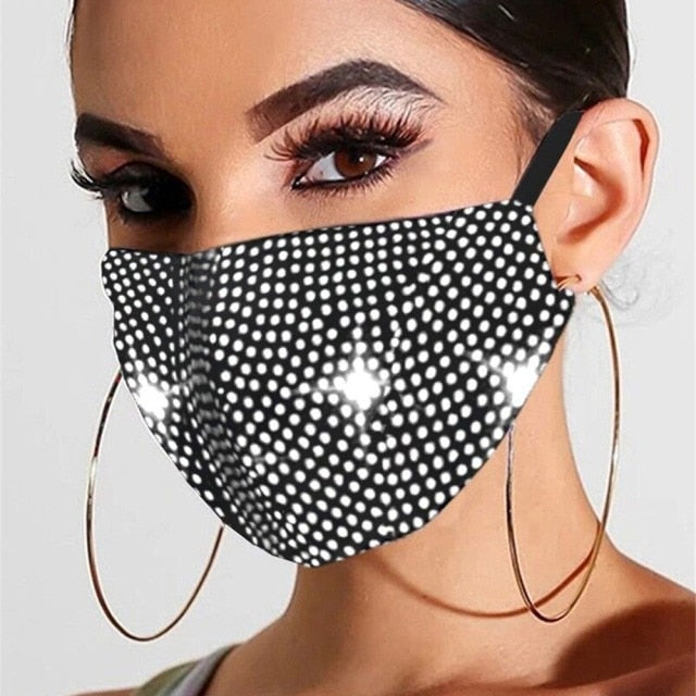 Sexy Crystal  Rhinestones Face Mask